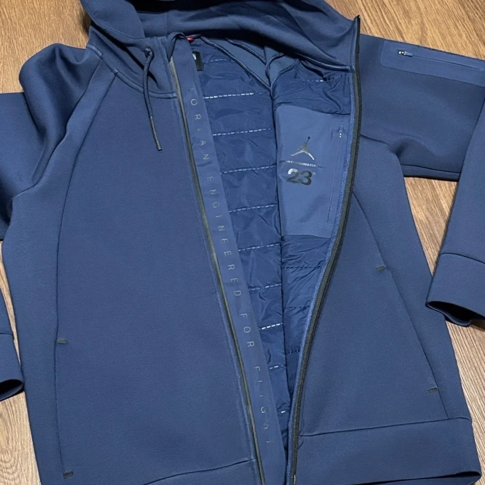 Jordan Engineered For Flight Full-Zip Hoodie Dark Blue Size Large 23 Logo